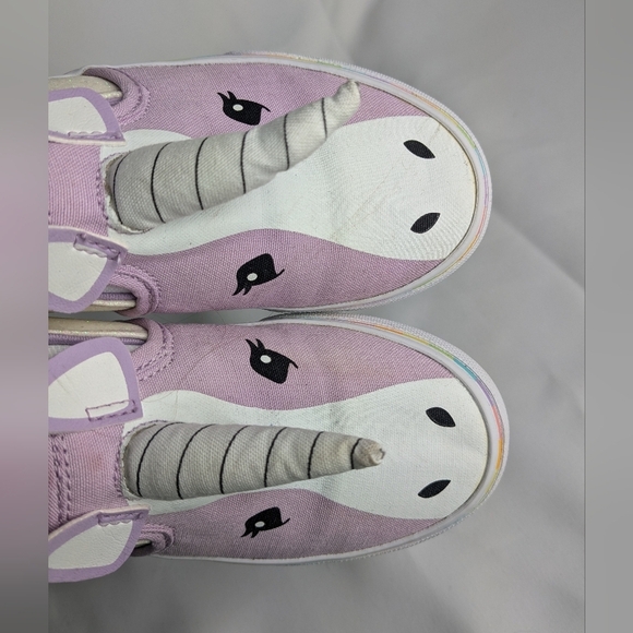 VANS Unicorn Shoes For Little Girl Size 1 Purple And White - Picture 8 of 8